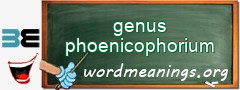 WordMeaning blackboard for genus phoenicophorium